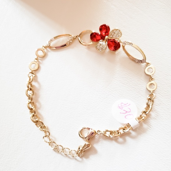 Fashion jewelry /18k gold plated flower bracelet - Picture 3 of 4